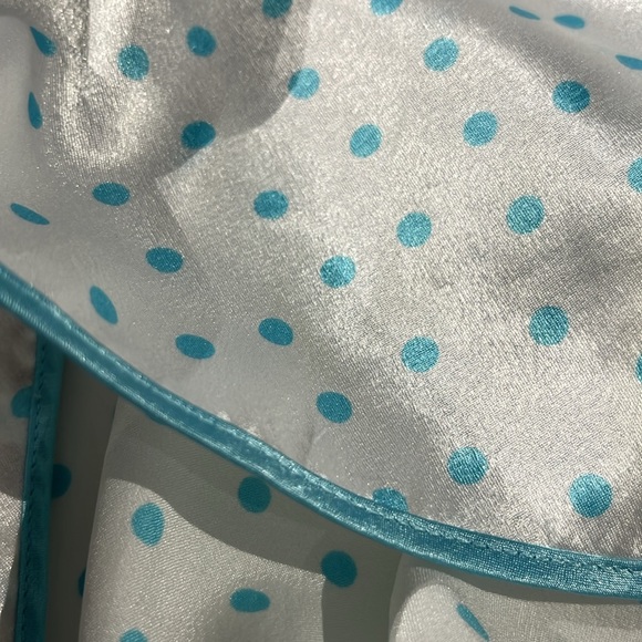 Oscar de la Renta Pink Label White Polka-Dot Cap-Sleeve Buttoned Blouse - Picture 6 of 8